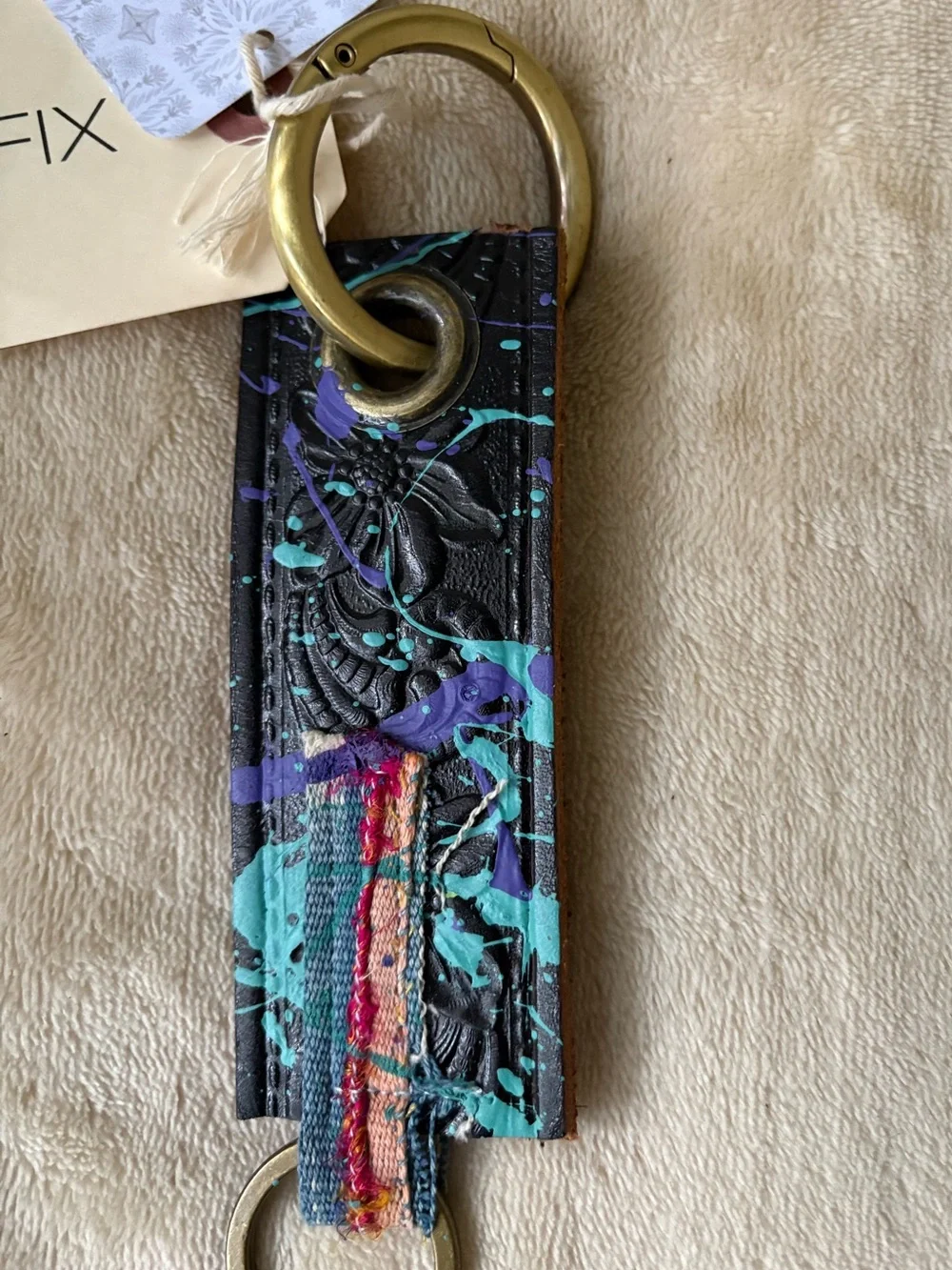 Free People Tricia Fix Rare Splatter Key ring/ Bag charm🔥New with tags!